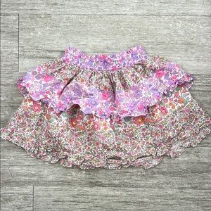 LoveShackFancy Floral Skirt with Pink and Purple Hues